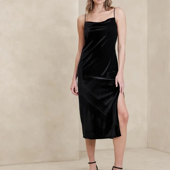 Banana Republic Factory | Dresses | Velvet Cowl Neck Midi Dress | Poshmark